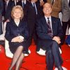 Jacques et Bernadette Chirac en meeting lors de la campagne présidentielle le 30 avril 1988.