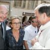 Jacques et Bernadette Chirac à la messe du 6 août 2006 à Bormes-les-Mimosas.