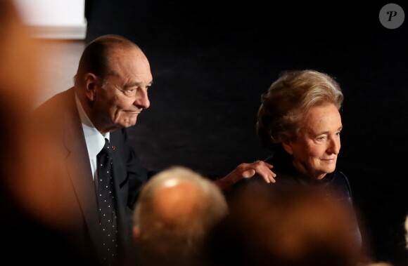 Jacques et Bernadette Chirac - Cérémonie de remise du Prix pour la prévention des conflits de la Fondation Chirac au musée du quai Branly. Paris, le 21 Novembre 2013.
