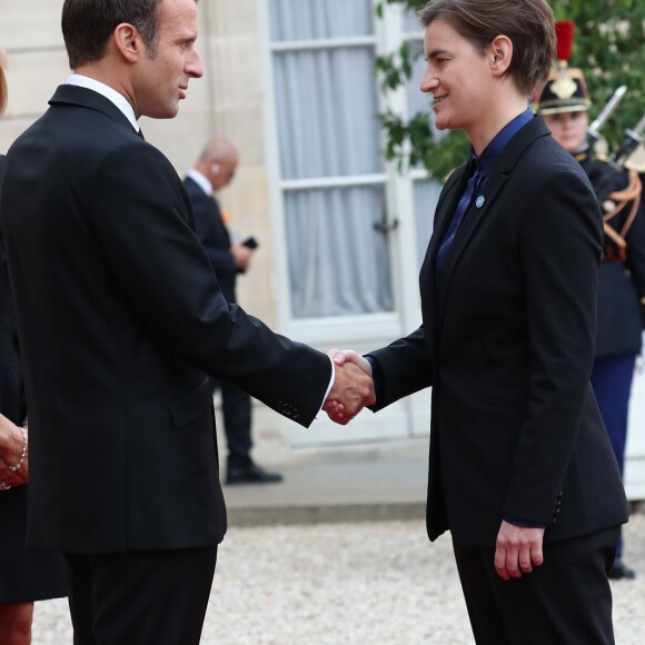 Brigitte Macron, le président Emmanuel Macron, Ana Brnabic, premier ministre de la Serbie - Le président de la République française reçoit les chefs d'Etat et de Gouvernement étrangers ayant fait le déplacement en France pour rendre hommage au Président Jacques Chirac au Palais de l'Elysée Paris, France, le 30 septembre 2019. © Cyril Moreau/Bestimage