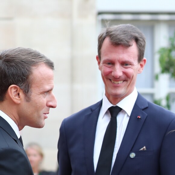 Brigitte Macron, le président Emmanuel Macron, le prince Joachim de Danemark, la princesse Marie de Danemark - Le président de la République française reçoit les chefs d'Etat et de Gouvernement étrangers ayant fait le déplacement en France pour rendre hommage au Président Jacques Chirac au Palais de l'Elysée Paris, France, le 30 septembre 2019. © Cyril Moreau/Bestimage