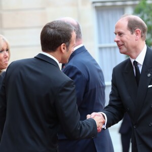 Brigitte Macron, le président Emmanuel Macron, le prince Edward de Wessex, le prince Albert II de Monaco - Le président de la République française reçoit les chefs d'Etat et de Gouvernement étrangers ayant fait le déplacement en France pour rendre hommage au Président Jacques Chirac au Palais de l'Elysée Paris, France, le 30 septembre 2019. © Cyril Moreau/Bestimage