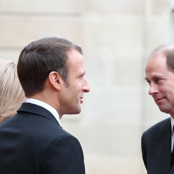 Brigitte Macron, le président Emmanuel Macron, le prince Edward de Wessex, le prince Albert II de Monaco - Le président de la République française reçoit les chefs d'Etat et de Gouvernement étrangers ayant fait le déplacement en France pour rendre hommage au Président Jacques Chirac au Palais de l'Elysée Paris, France, le 30 septembre 2019. © Cyril Moreau/Bestimage