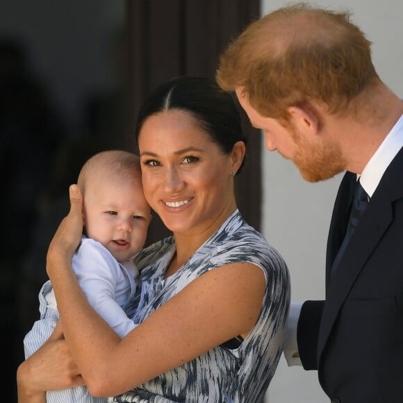 Le prince Harry, duc de Sussex, et Meghan Markle, duchesse de Sussex, avec leur fils Archie ont rencontré l'archevêque Desmond Tutu et sa femme à Cape Town, Afrique du Sud. Le 25 septembre 2019