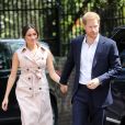 Meghan Markle, duchesse de Sussex, et le prince Harry, duc de Sussex, reçus par Graça Machel, veuve de N.Mandela, à Johannesburg. Le 2 octobre 2019