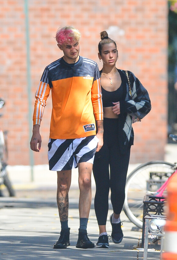 Exclusif - Dua Lipa et son petit ami Anwar Hadid sont allés prendre un cours de boxe à New York, le 2 octobre 2019.