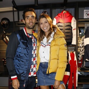 Exclusif - Martin Fourcade (Biathlète) et Laury Thilleman (Miss France 2011), les ambassadeurs de la technologie Covershield pour la présentation de la collection Rossignol Automne/Hiver 2019-2020 au Rossignol Store à Paris, France, le 3 octobre 2019. © Marc Ausset-Lacroix/Bestimage