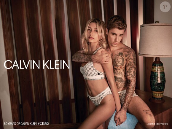 Justin Bieber et sa femme Hailey Baldwin-Bieber figurent sur la nouvelle campagne de Calvin Klein, pour la collection "CK50".