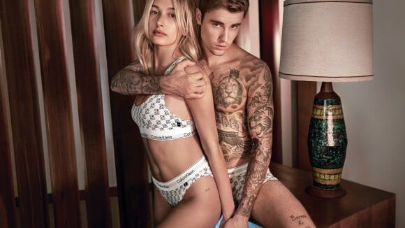 Justin Bieber, Hailey Bieber, Kendall Jenner et A$AP Rocky figurent sur la nouvelle campagne de Calvin Klein, pour la collection "CK50". Octobre 2019.