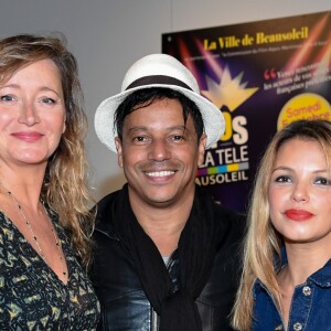 Exclusif - Julie Ferrier, Louis-Karim Nébati et Séverine Ferrer - 8ème saison des Héros de la TV à Beausoleil, le 5 octobre 2019. © Lionel Urman/Bestimage