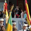 Le roi Felipe VI d'Espagne, la reine Letizia, la princesse Sofia et la princesse Leonor Illustration - La famille royale d'Espagne assiste à la parade militaire le jour de la fête nationale espagnole à Madrid le 12 octobre 2019