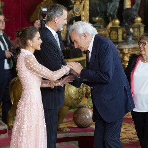 Le roi Felipe VI d'Espagne, la reine Letizia - La famille royale d'Espagne assiste à la réception au palais royal le jour de la fête nationale espagnole à Madrid le 12 octobre 2019