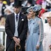 Catherine (Kate) Middleton (en robe Elie Saab) et le prince William, duc de Cambridge - La famille royale britannique et les souverains néerlandais lors de la première journée des courses d'Ascot 2019, à Ascot, Royaume Uni, le 18 juin 2019.