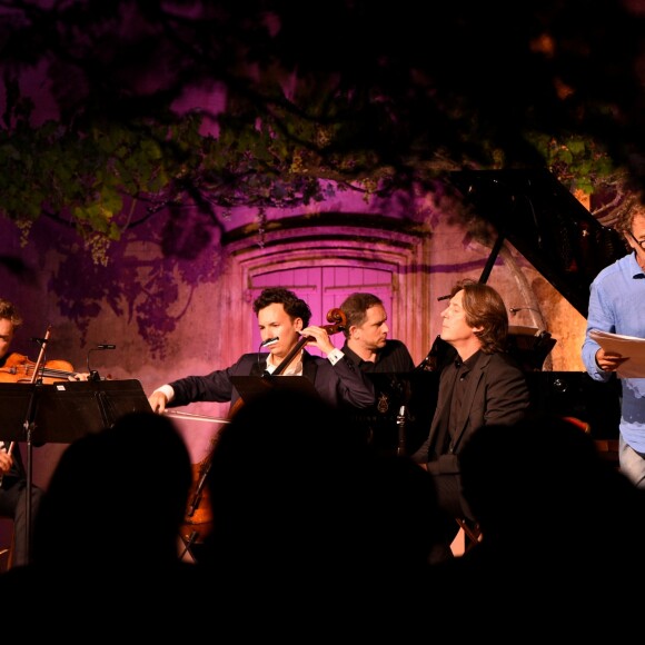 Exclusif - Renaud Capuçon, Edgar Moreau, Karol Beffa, Paul Meyer et Charles Berling lors des nuits du château de la Moutte à Saint-Tropez, Côte d'Azur, France, le 8 août 2019. © Sophie Louvet/Nice Matin/Bestimage