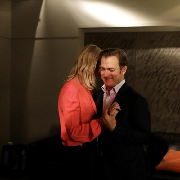 Exclusif - Renaud Capuçon et sa femme Laurence Ferrari - Backstage du concert unique "Au cinéma" de Renaud Capuçon à l'Olympia à Paris le 14 octobre 2018. © Dominique Jacovides - Cyril Moreau/Bestimage