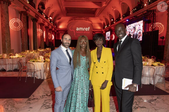 Exclusif - Nadège Beausson-Diagne et son mari Geoffroy Jeff Tekeyan , Rama Yade et Sylvère-Henry Cissé - Soirée de Gala de l'AMREF "Les femmes au coeur de la santé en Afrique" au Pavillon Cambon Capucines à Paris , le 15 octobre 2019.