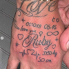 Le tatouage hommage de Kevin Guedj à sa fille Ruby. Octobre 2019.