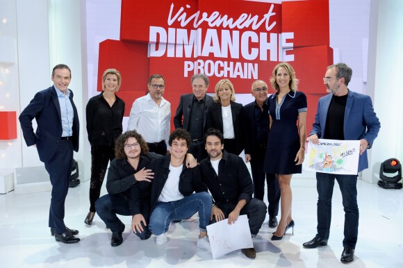 Exclusif - Franck Ferrand, Hélène Gateau, Emmanuel Chaunu, Michel Drucker, Claire Chazal, Marcel Ichou, Maud Fontenoy, Bruno Solo, Yohan Manca, Mickael Lumiere et Anton Csaszar - Enregistrement de l'émission "Vivement Dimanche" présentée par M.Drucker et diffusée le 20 octobre 2019 sur France 2. Le 2 octobre 2019 © Guillaume Gaffiot / Bestimage