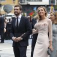 Pablo Casado, Isabel Torres - La famille royale d'Espagne arrive au théâtre Campoamor pour la cérémonie des Princess of Asturias Awards à Oviedo le 18 octobre 2019.