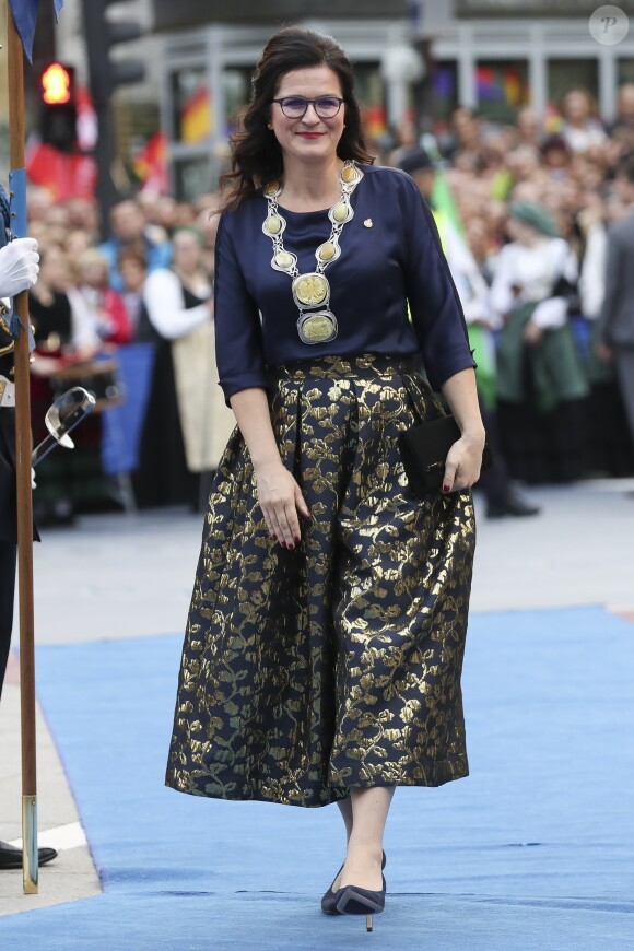 La maire de Gdansk Aleksandra Dulkiewicz - La famille royale d'Espagne arrive au théâtre Campoamor pour la cérémonie des Princess of Asturias Awards à Oviedo le 18 octobre 2019.