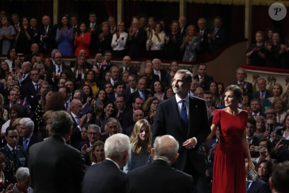 Le roi Felipe VI d'Espagne, la reine Letizia, la princesse Leonor - Cérémonie des Princess of Asturias Awards à Oviedo au théâtre Campoamor le 18 octobre 2019.