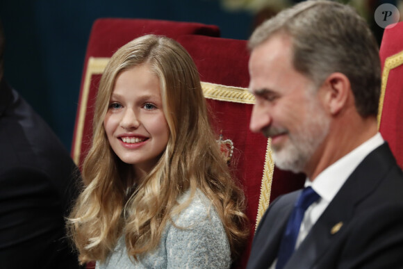 La princesse Leonor, le roi Felipe VI d'Espagne - Cérémonie des Princess of Asturias Awards à Oviedo au théâtre Campoamor le 18 octobre 2019.
