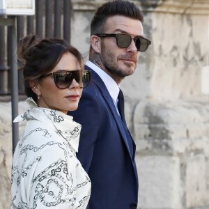 Victoria Beckham et son mari David Beckham - Les célébrités arrivent à l'église pour célébrer l'union du footballeur Sergio Ramos et de l'actrice Pilar Rubio à Seville en Espagne, le 15 juin 2019.