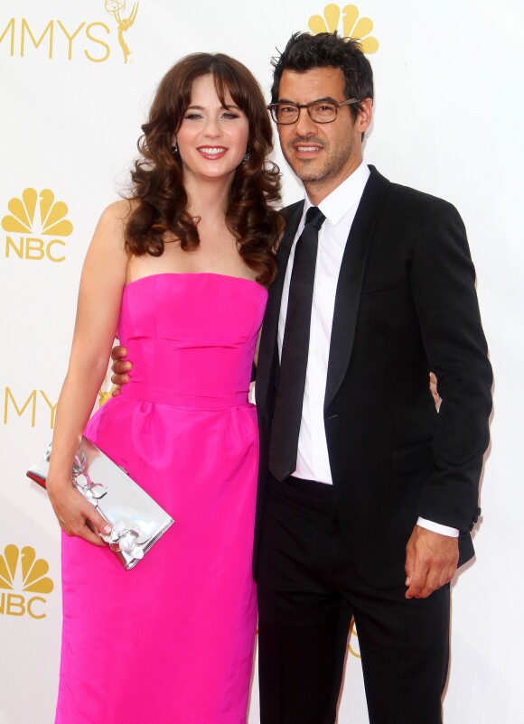 Divorce - Zooey Deschanel et Jacob Pechenik à la 66ème cérémonie annuelle des Emmy Awards au Nokia Theatre à Los Angeles, le 25 août 2014.