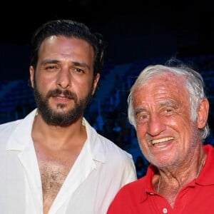 Maxim Nucci et Jean-Paul Belmondo lors du combat de boxe super-lourds "Tony Yoka - Alexander Dimitrenko" à l'Azur Arena. Tony Yoka a été déclaré vainqueur par K.O. à la 3ème reprise. Antibes, le 13 juillet 2019. © Lionel Urman/Bestimage