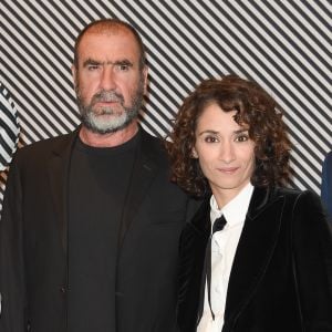Eric Cantona avec sa femme Rachida Brakni - Dîner de gala annuel de la société des amis du Centre Pompidou "Black & White" au centre national d'art et de culture Georges-Pompidou à Paris, France, le 10 avril 2018. © Coadic Guirec/Bestimage