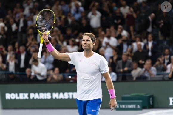 Match "Rafael Nadal - Adrian Mannarino (7/5-6/4)" lors du tournoi Rolex Paris Masters 2019, le 30 octobre 2019. © Perusseau-Veeren/Bestimage