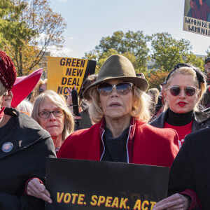 Jane Fonda, 81 ans, menait une nouvelle manifestation le 1er novembre 2019 à Washington pour alerter les décideurs politiques et l'opinion publique sur l'urgence d'agir face à la crise du changement climatique.