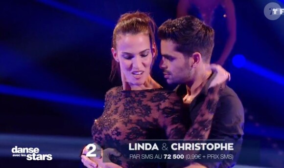 Linda Hardy et Christophe Licata lors du face-à-face, dans "Danse avec les stars 2019", le 2 novembre, sur TF1