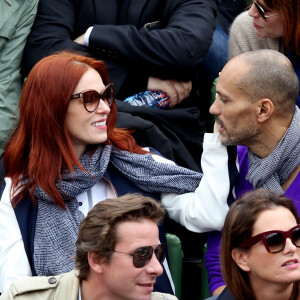 Audrey Fleurot et son compagnon Djibril Glissant dans les tribunes des internationaux de France de Roland Garros à Paris le 4 juin 2016. © Moreau - Jacovides / Bestimage04/06/2016 - Paris