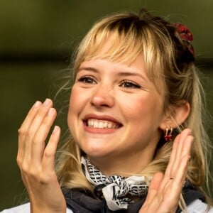 Angèle participe à la deuxième édition de la course "Run to Kick". Bruxelles. Le 29 septembre 2019. @Danny Gys / Reporters/ABACAPRESS.COM