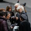 Jean-Paul Solal, Marie-Christine Adam - Arrivées aux obsèques de la comédienne Pascale Roberts en l'église Saint Roch à Paris le 8 novembre 2019.