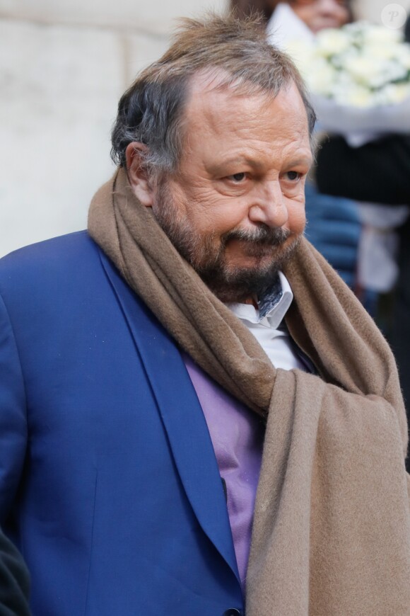 Henry-Jean Servat - Sorties des obsèques de la comédienne Pascale Roberts en l'église Saint Roch à Paris le 8 novembre 2019.