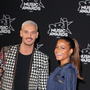 Le chanteur français M. Pokora (Matt Pokora) et sa compagne la chanteuse américaine Christina Milian - 19ème édition des NRJ Music Awards à Cannes le 4 novembre 2017. © Dominique Jacovides/Bestimage