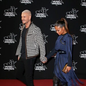 Le chanteur français M. Pokora (Matt Pokora) et sa compagne la chanteuse américaine Christina Milian - 19ème édition des NRJ Music Awards à Cannes le 4 novembre 2017. © Dominique Jacovides/Bestimage