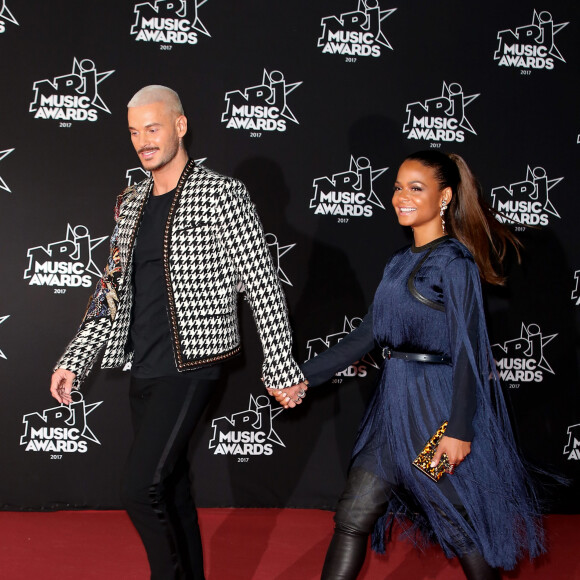 Le chanteur français M. Pokora (Matt Pokora) et sa compagne la chanteuse américaine Christina Milian - 19ème édition des NRJ Music Awards à Cannes le 4 novembre 2017. © Dominique Jacovides/Bestimage