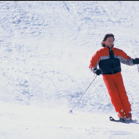 Archives- Roman Polanski sur les pistes de ski à Gstaad en 1986. 