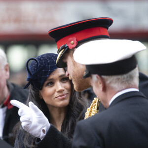 Meghan Markle et le prince Harry assistent au 'Remembrance Day', une cérémonie d'hommage à tous ceux qui se sont battus pour la Grande-Bretagne, à Westminster Abbey, le 7 novembre 2019.