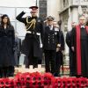 Meghan Markle et le prince Harry assistent au 'Remembrance Day', une cérémonie d'hommage à tous ceux qui se sont battus pour la Grande-Bretagne, à Westminster Abbey, le 7 novembre 2019.