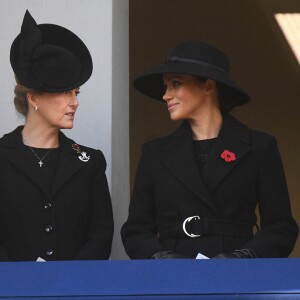 Meghan Markle, la comtesse de Wessex - La famille royale réunie pour le Remembrance Sunday Service, au Cénotaphe de Londres, le 10 novembre 2019.