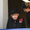 Elizabeth II et Kate Middleton - La famille royale réunie pour le Remembrance Sunday Service, au Cénotaphe de Londres, le 10 novembre 2019.