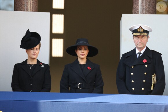- La famille royale réunie pour le Remembrance Sunday Service, au Cénotaphe de Londres, le 10 novembre 2019.