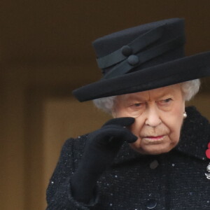 Elizabeth II - La famille royale réunie pour le Remembrance Sunday Service, au Cénotaphe de Londres, le 10 novembre 2019.