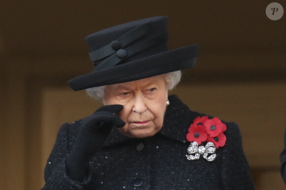 Elizabeth II - La famille royale réunie pour le Remembrance Sunday Service, au Cénotaphe de Londres, le 10 novembre 2019.