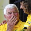 Raymond Poulidor et Peter Sagan lors du Tour de France 2016. Le 5 juillet 2016 © Photo News / Panoramic / Bestimage
