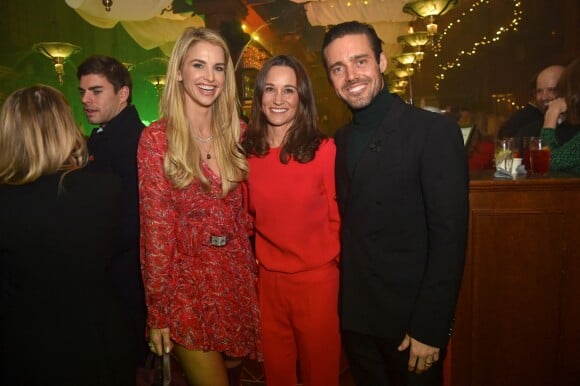Pippa Middleton, son beau-frère Spencer Matthews et son épouse Vogue Williams lors d'une soirée à Londres, au Trading House, le 12 novembre 2019. 